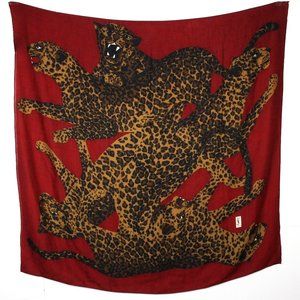 YSL Very Rare 1980s Vintage Leopard Shawl